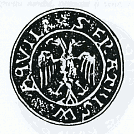 Sceau de Guillaume de l'Aigle appendu à un acte relatif aux Templiers de Saint-Etienne de Renneville; septembre 1227